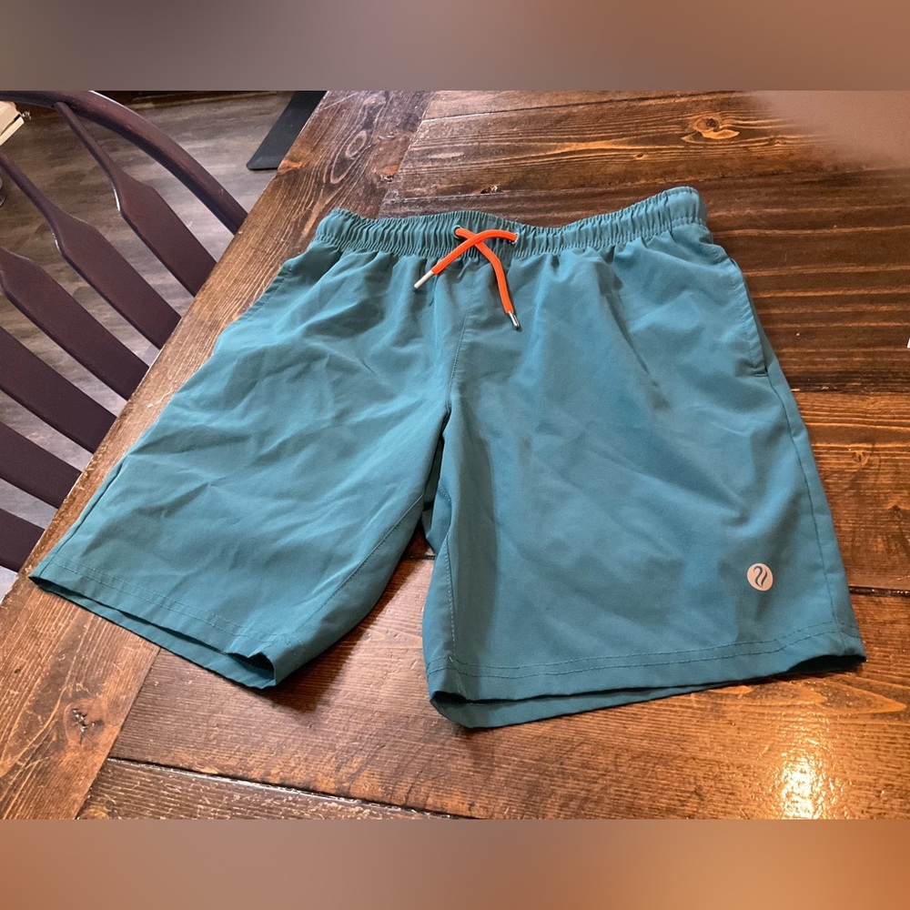 Source Unknown Teal Athletic Shorts with Orange Accent